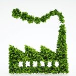 3d Ecology industry symbol made out of green leaves
